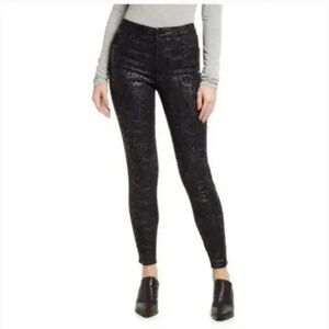 Kut From the Kloth Mia Ankle Toothpick Skinny Black Snakeskin Jeans - Size 6